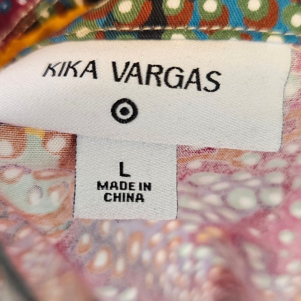 Kika Vargas x Target Floral Babydoll Dress‎ L Scallop Collar Puff Sleeve Cotton - Picture 12 of 12